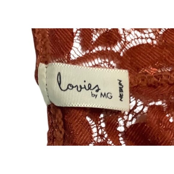 Rust Lace Racerback Bralette By Lovies By MG M/L Nylon & Spandex - Picture 3 of 5